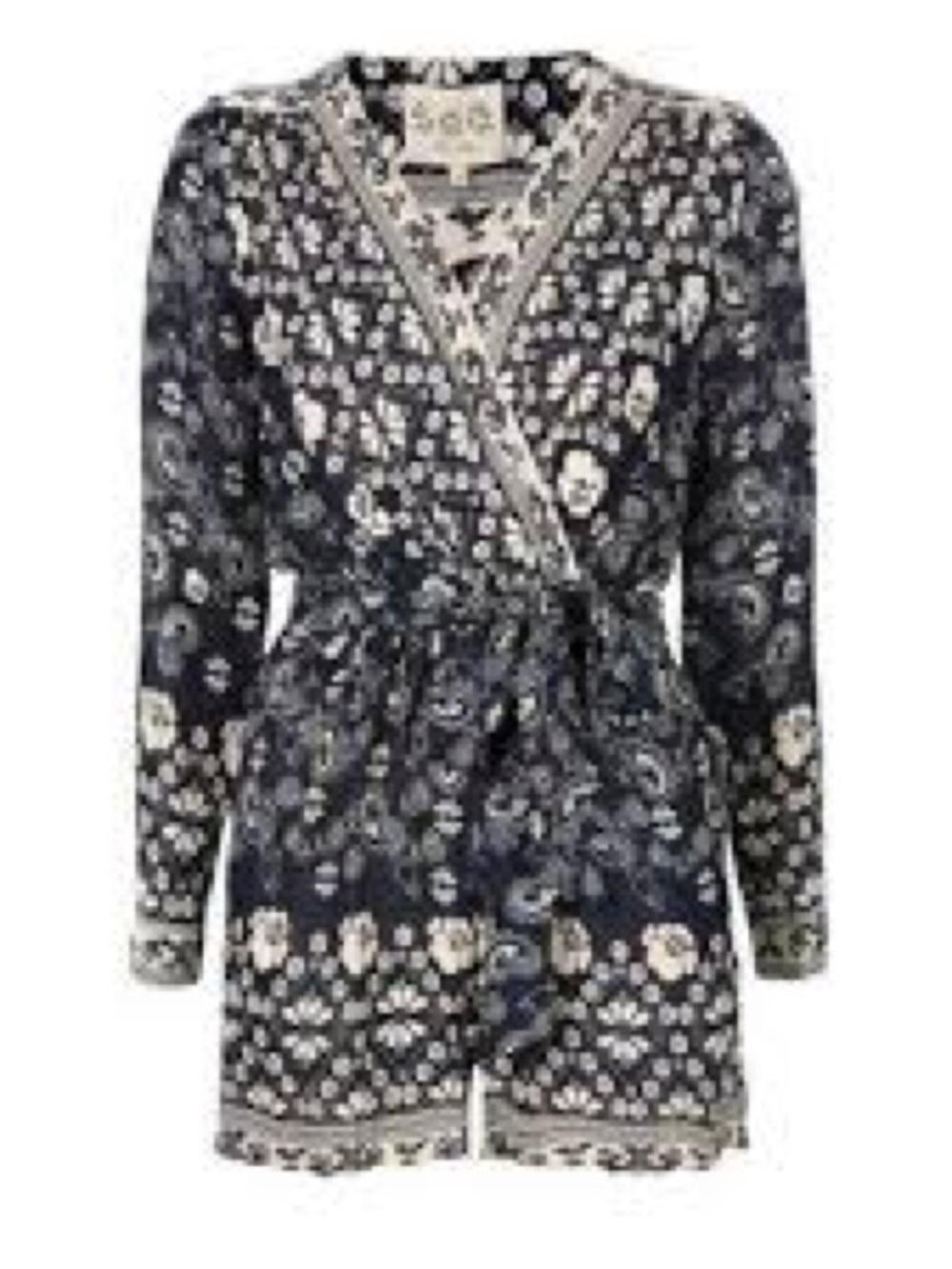 Sea New York Navy and White Floral Wrap Romper